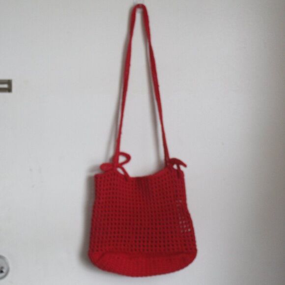 Red Crochet Crossbody Bag - Picture 3 of 7